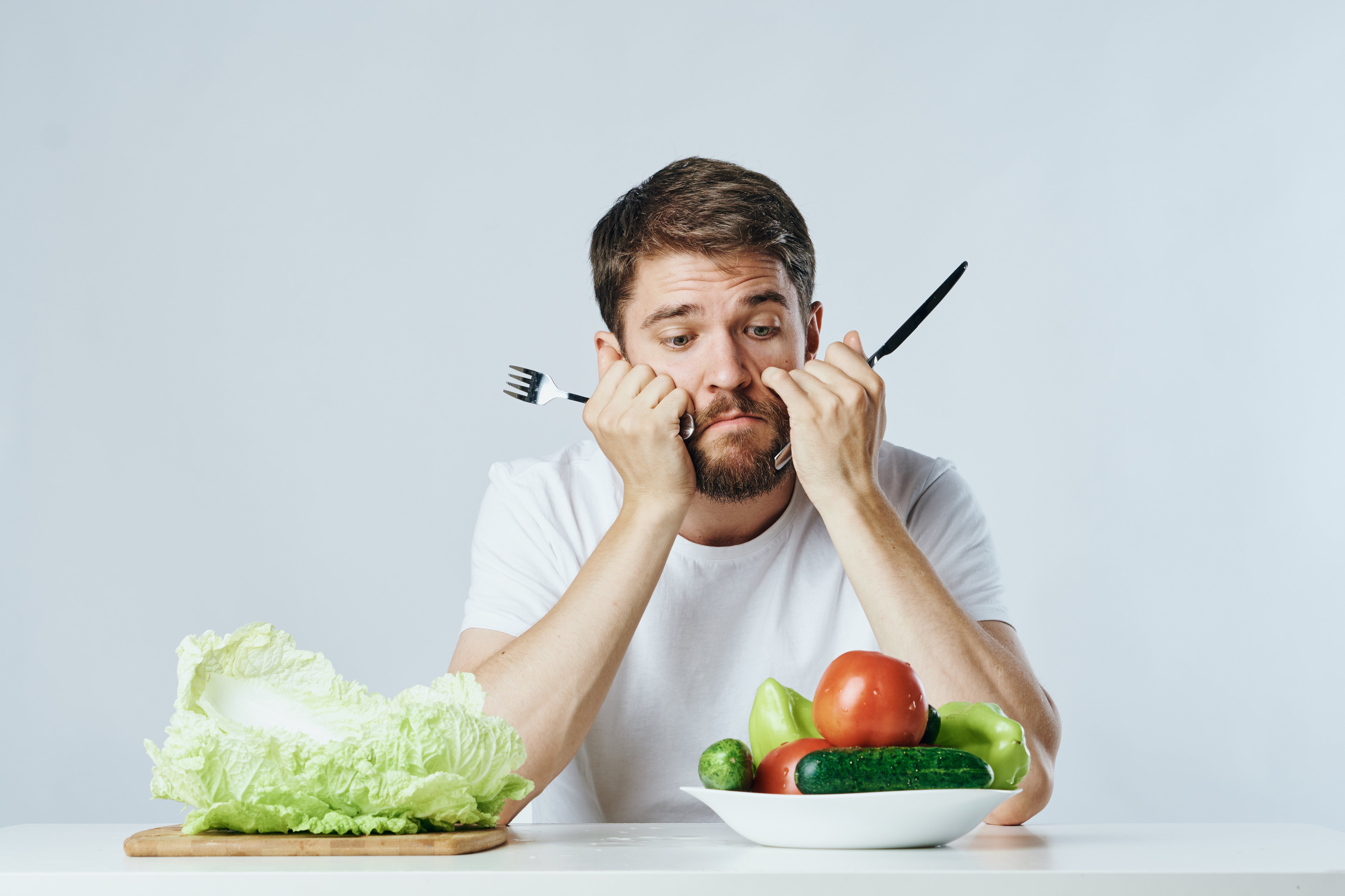 food market research sad vegetarian