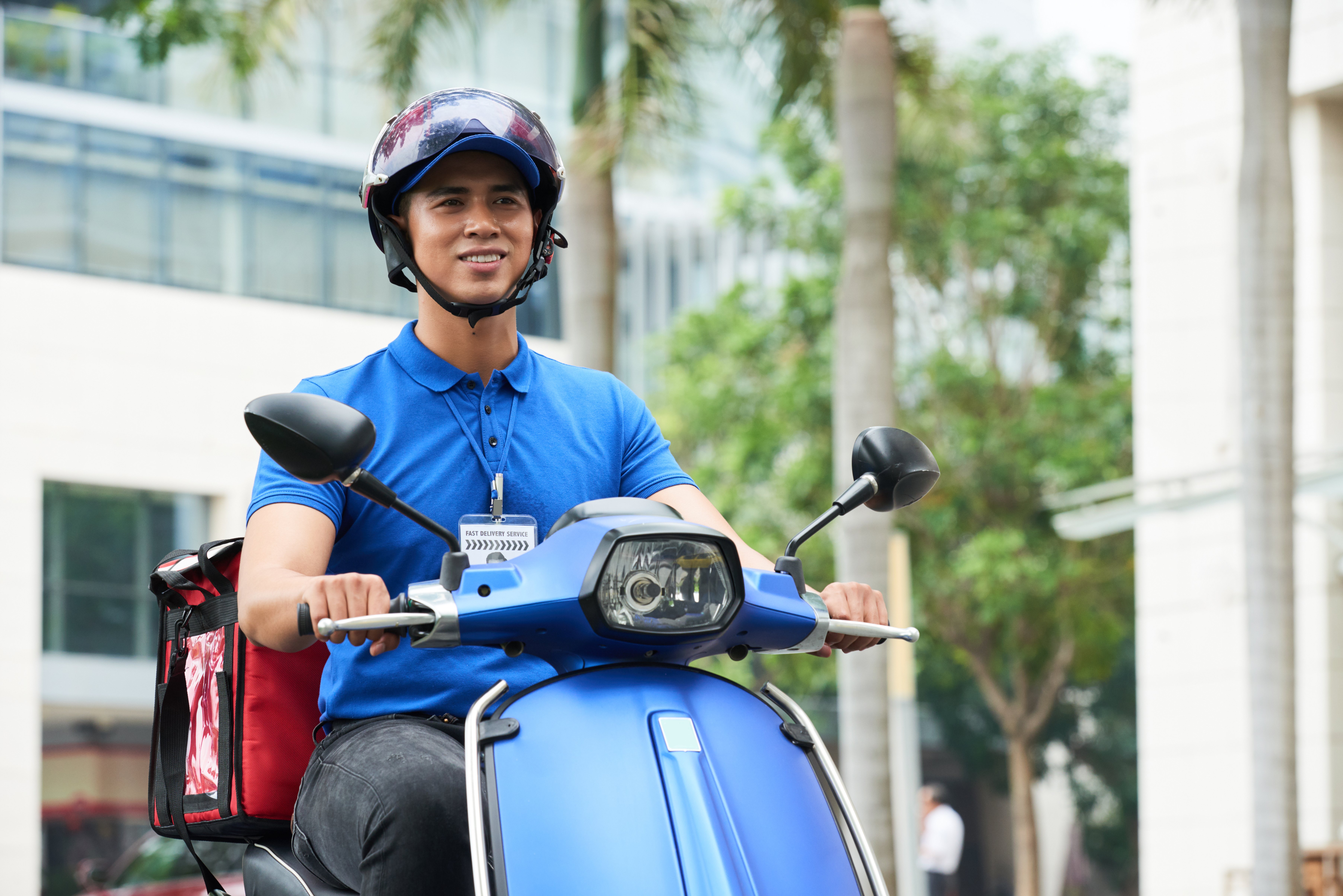 food service market research handsome delivery man