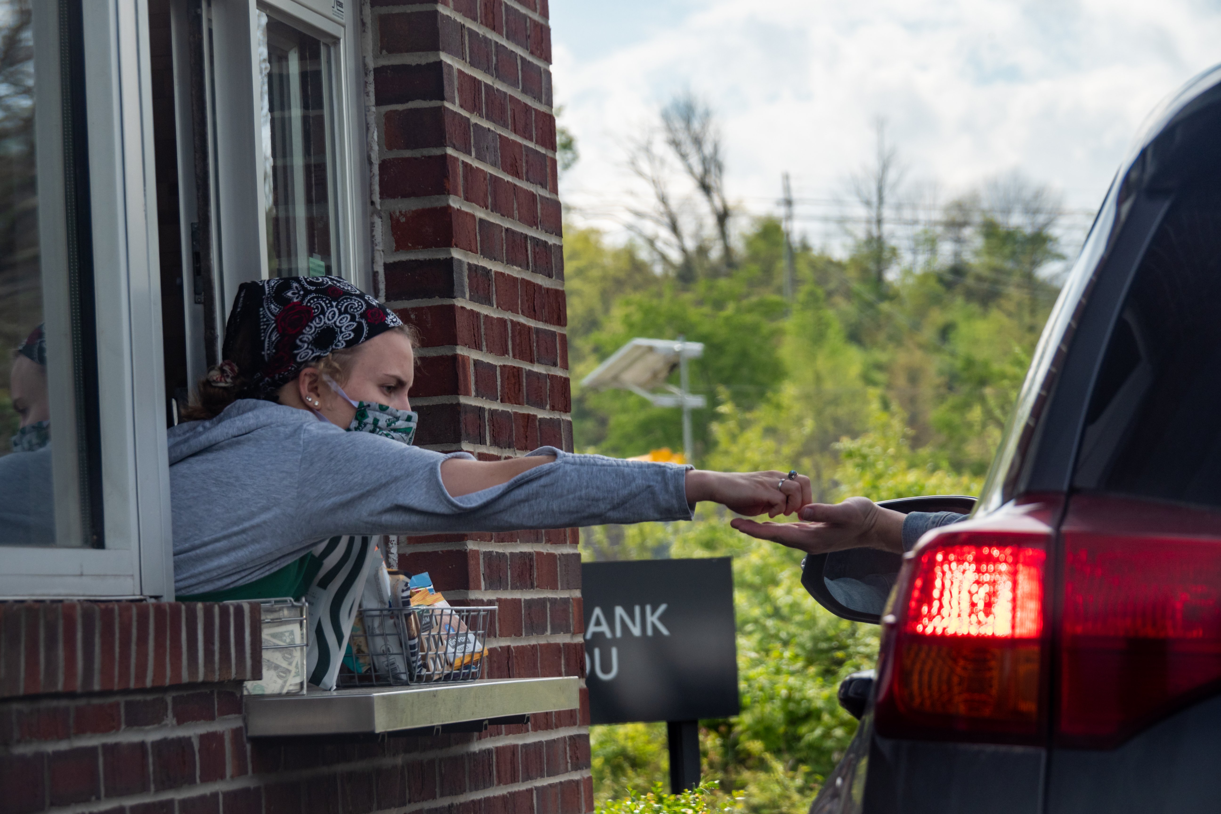 food service market research starbucks mask drivethru